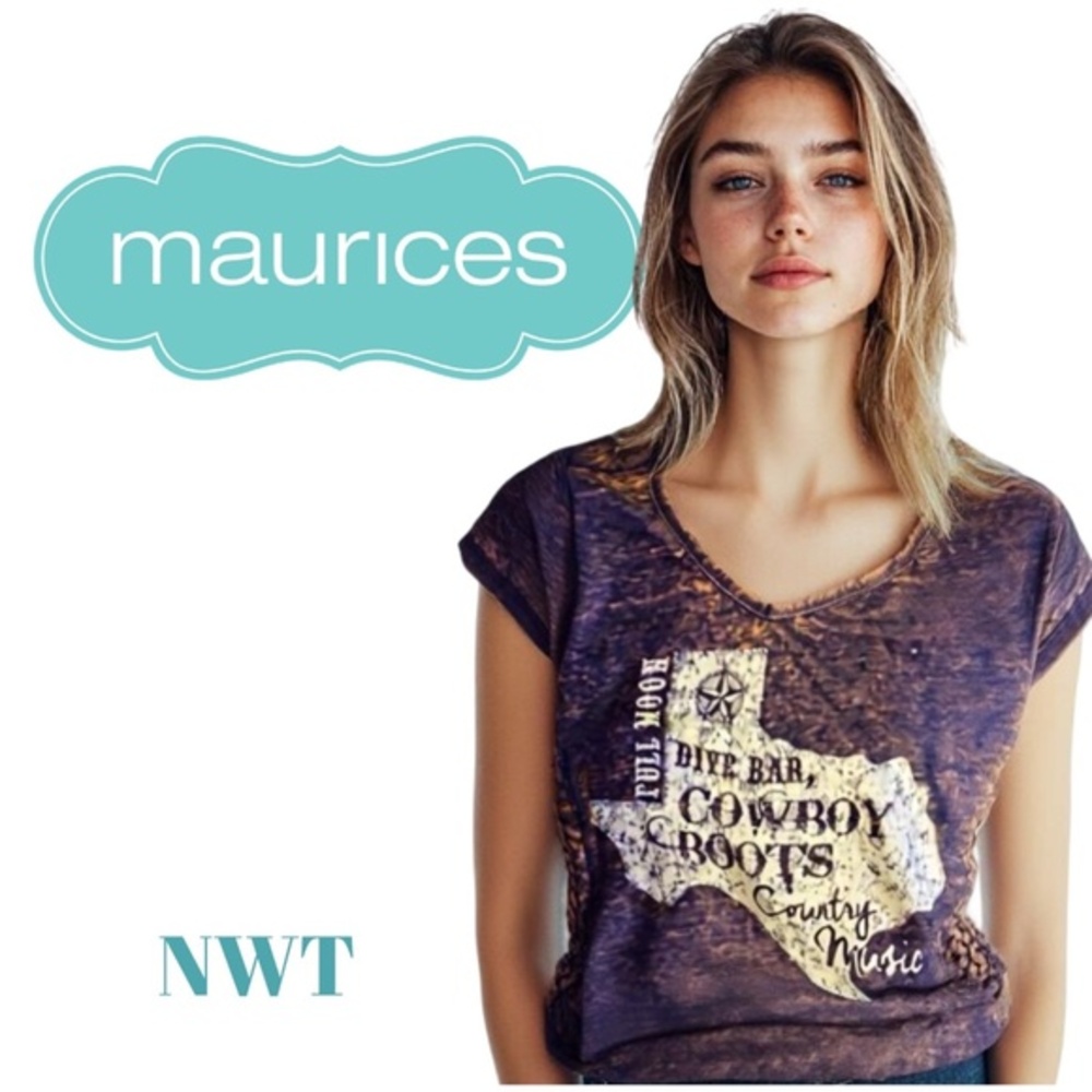 🆕 NWT MAURICES PURPLE T-SHIRT
